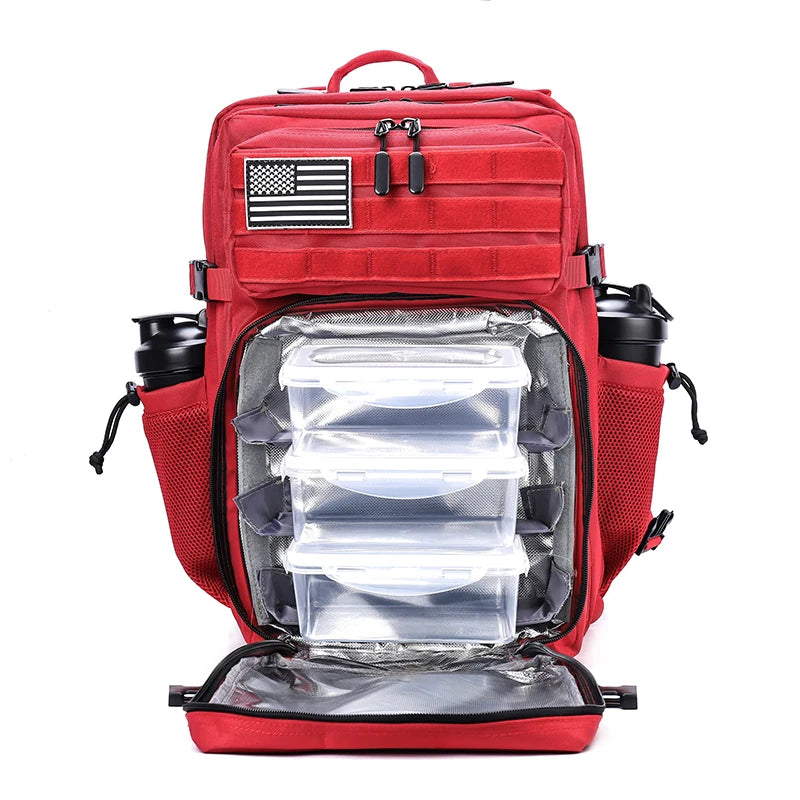 45L Meal Management Backpack for Tactical Adults Insulated Lunch Athletes Gym Bag Sports Daypacks with Bottle Holder