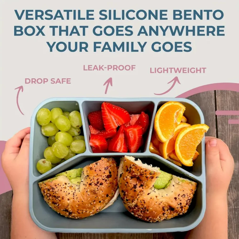 Eco-Friendly Leak-Proof Silicone Lunch Box with 4 Compartments