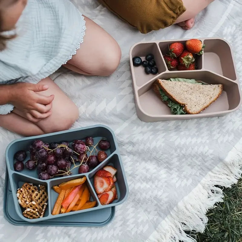 Eco-Friendly Leak-Proof Silicone Lunch Box with 4 Compartments