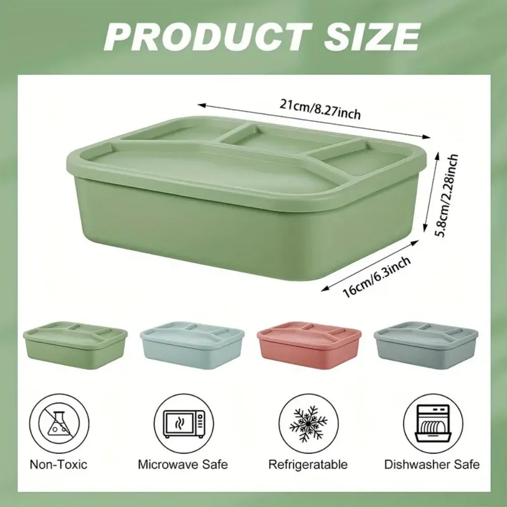 Eco-Friendly Leak-Proof Silicone Lunch Box with 4 Compartments