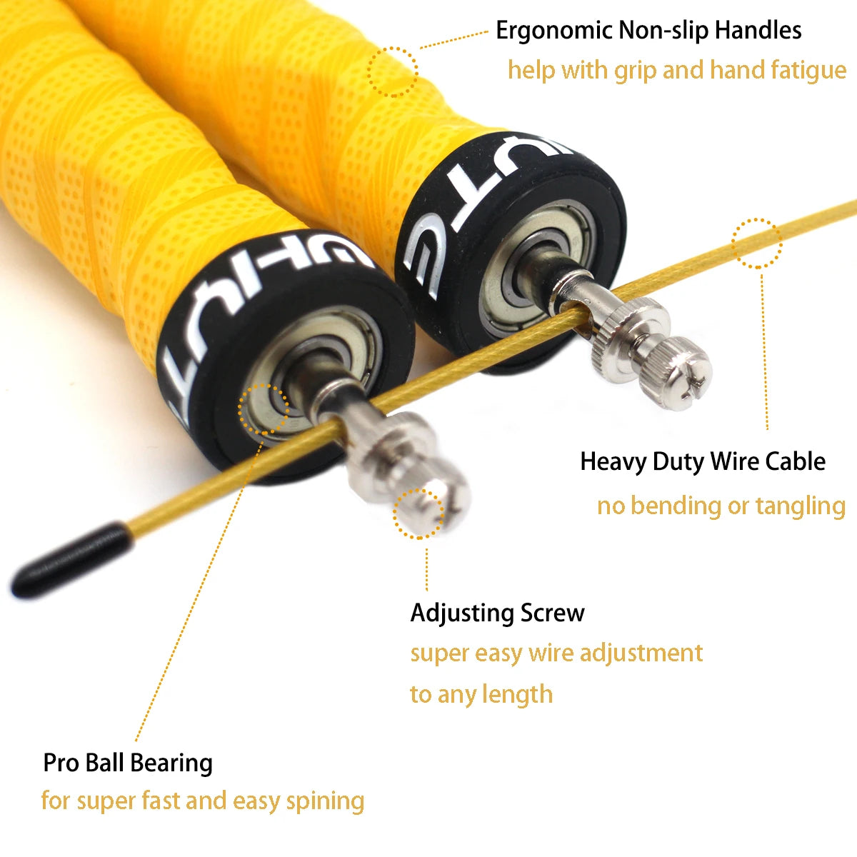 Pro Crossfit Jump Rope with Ball Bearings – Speed Skipping Rope for Training & Cardio