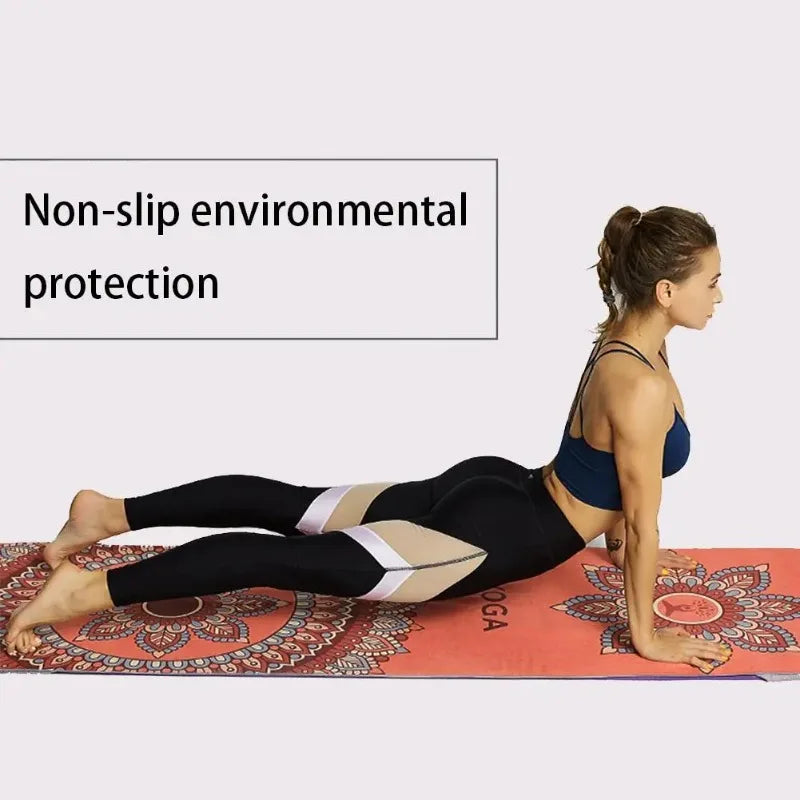 Non-Toxic Printed Yoga Mat Towel | Sweat-Absorbent & Non-Slip