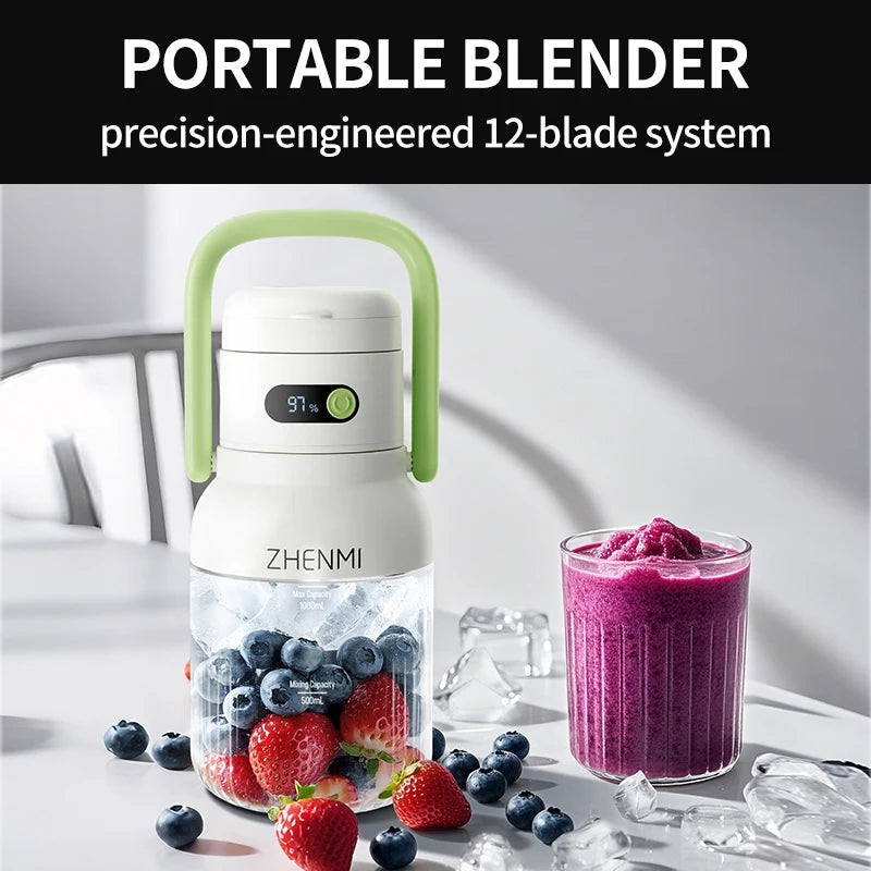 Holidays and Birthdays BPA-Free Cordless Rechargeable Blender Easy to Clean Portable - Handle for easy of carrying; Multiple Colors available
