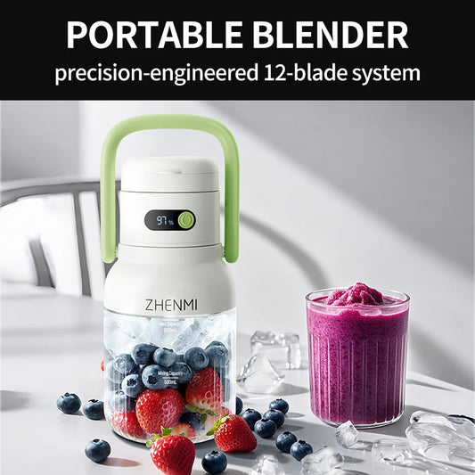 BPA-Free Cordless Rechargeable Blender – Portable 1000ml Smoothie Blender