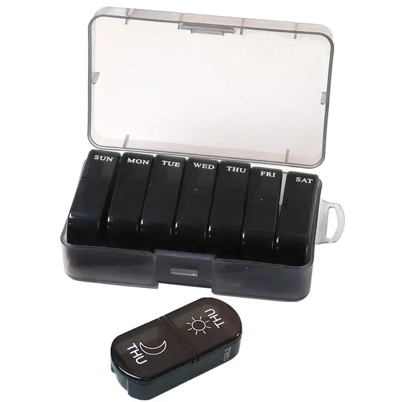 Pill Box 7 days Organizer 21 grids 3 Times One Day Portable Travel with Large Compartments for Vitamins Medicine Fish Oils Supplements