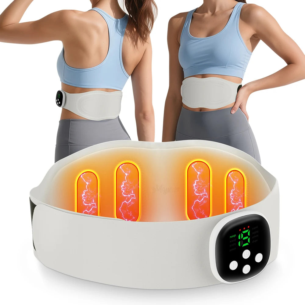 Electric/Rechargeable Heated Massager Belt – EMS Heat Therapy for Back Pain & Muscle Relief
