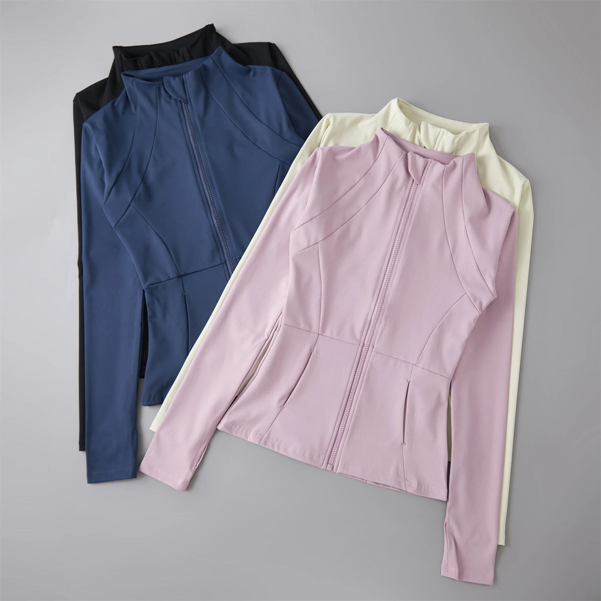 Women’s Zip-Up Workout Jacket – Long Sleeve