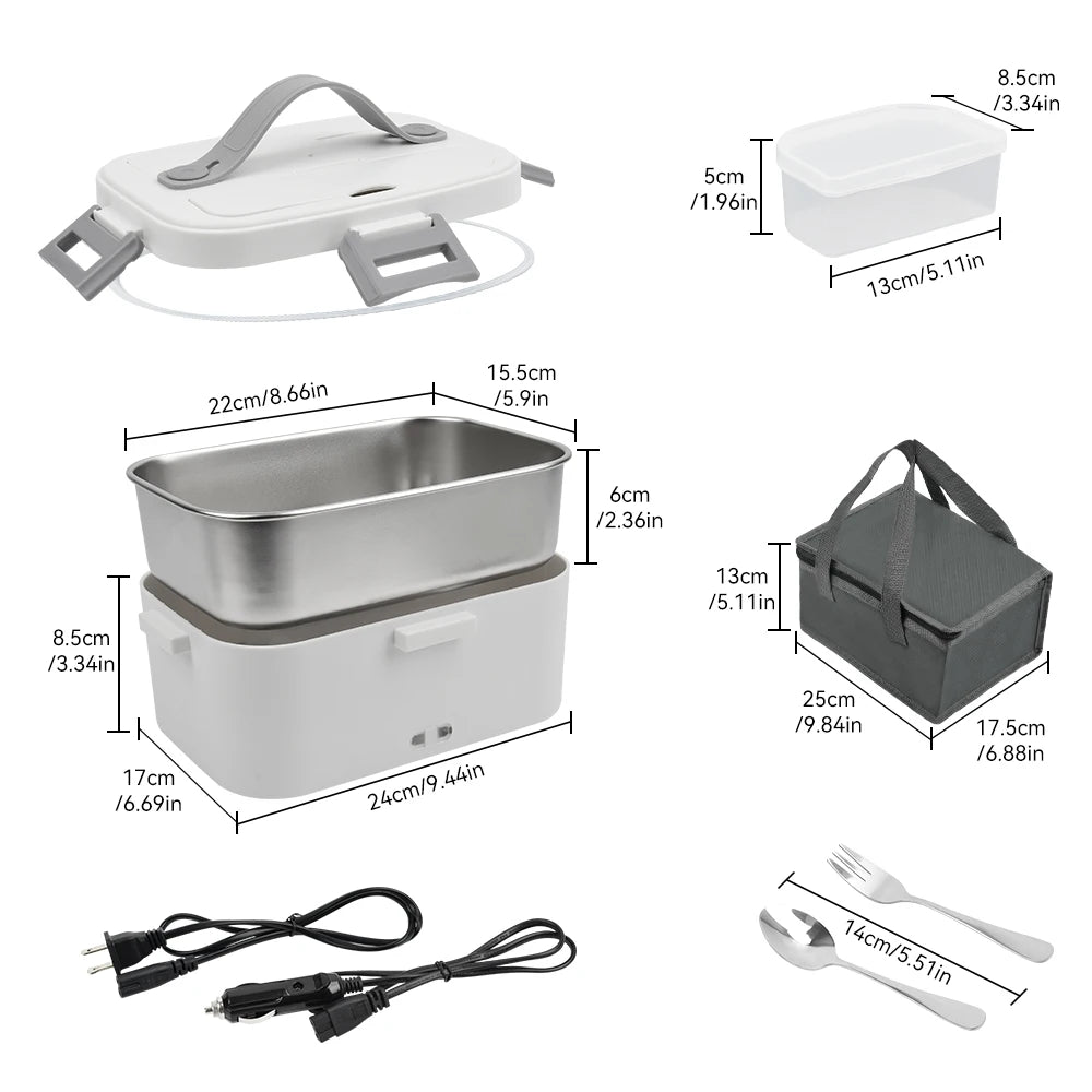 New Electric Lunch Box 80W Portable  Food Heater Bowl 1.8L for Car Truck Homes Offices Dining Box Microwave Oven EU US Plug