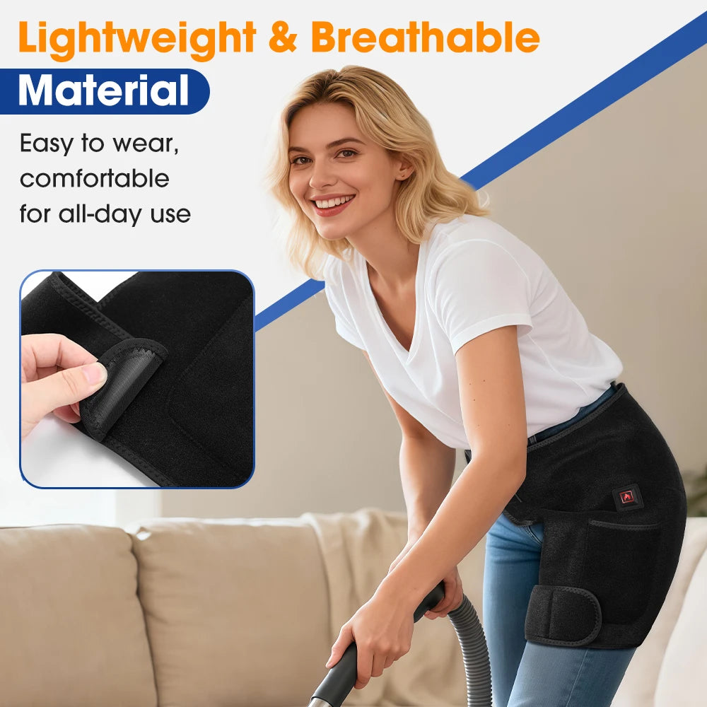 Infrared Heated Hip & Thigh Support Brace with 660nm Red Light