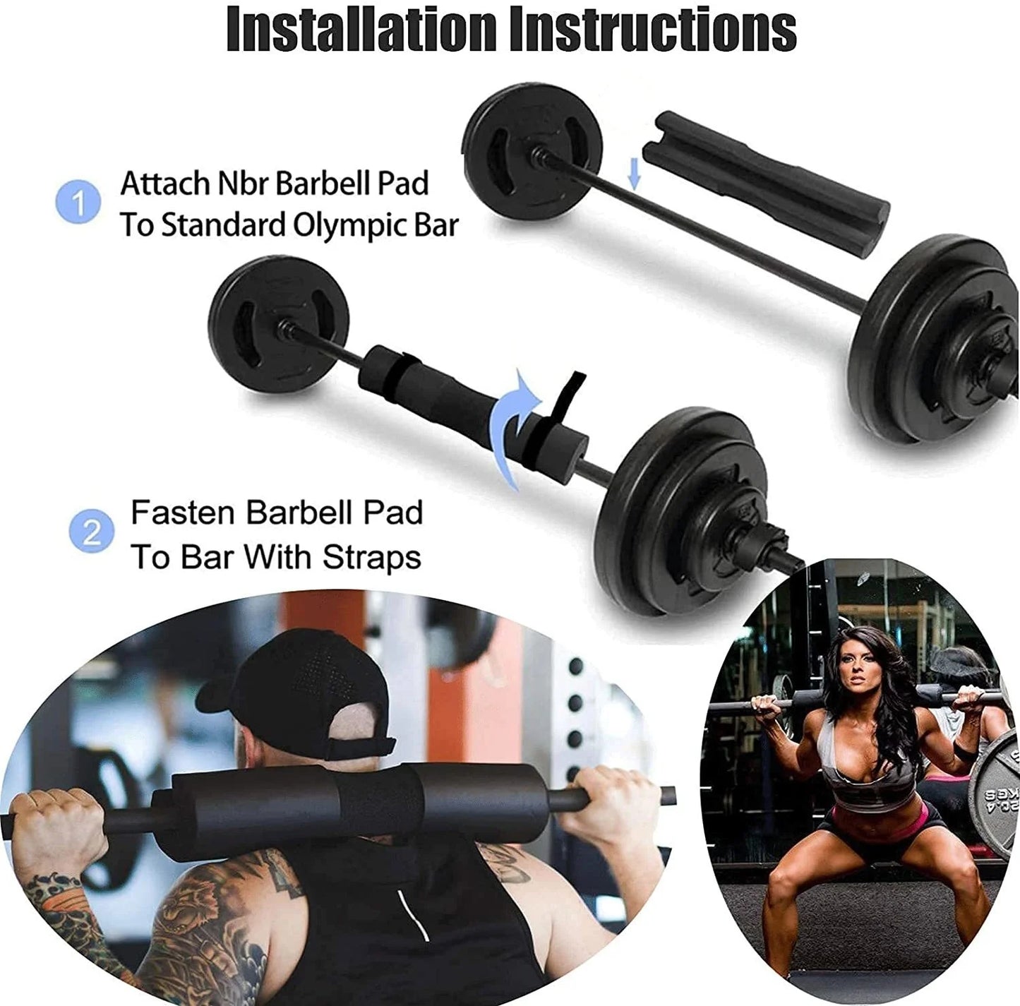 Barbell Squat Pad – Thickened Non-Slip Neck & Shoulder Support for Squats & Hip Thrusts