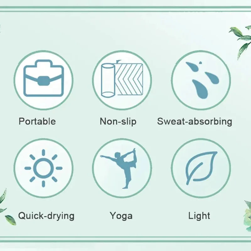 Non-Toxic Printed Yoga Mat Towel | Sweat-Absorbent & Non-Slip
