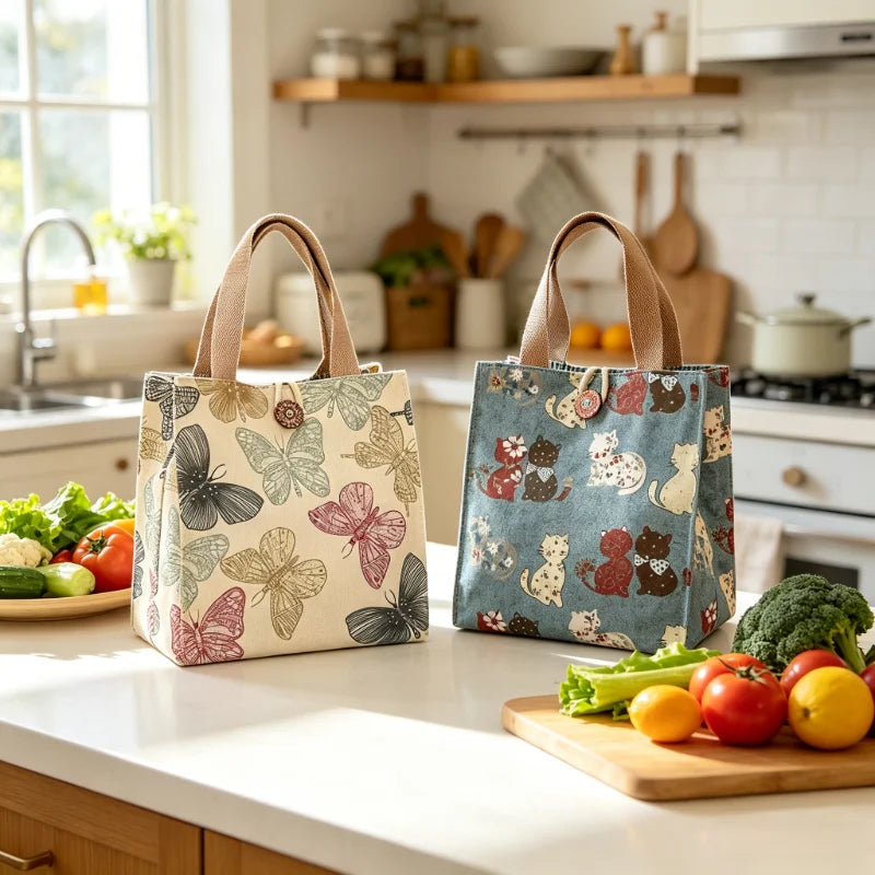 Large Capacity Bento Lunch Bag — Insulated Handbag Style