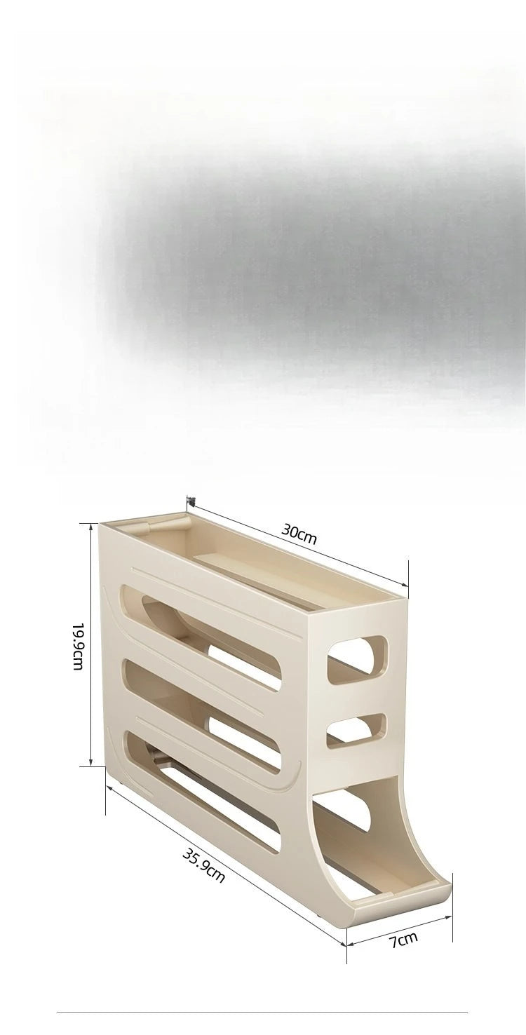 4-Layer Automatic Rolling Egg Dispenser – Fridge Organizer Rack
