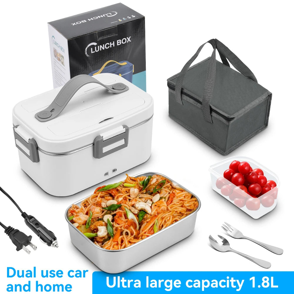 New Electric Lunch Box 80W Portable  Food Heater Bowl 1.8L for Car Truck Homes Offices Dining Box Microwave Oven EU US Plug