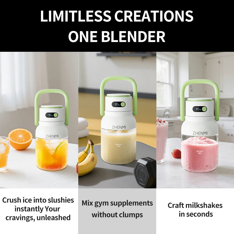 Holidays and Birthdays BPA-Free Cordless Rechargeable Blender Easy to Clean Portable - Handle for easy of carrying; Multiple Colors available