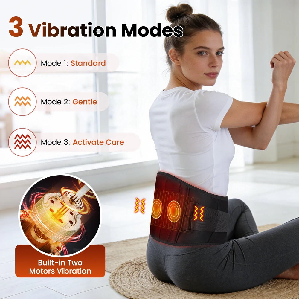Heating Vibration Lower Back Massager Belt