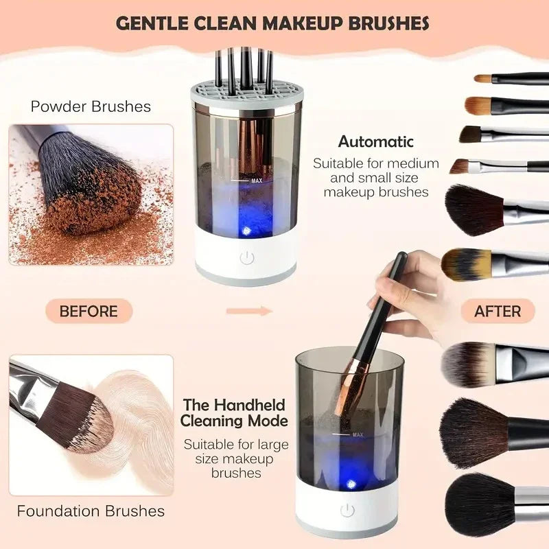 USB Plug Portable Electric Makeup Brush Cleaner with Rubber Makeup Machine Electric USB Quick Cleaner Cleaning Brush