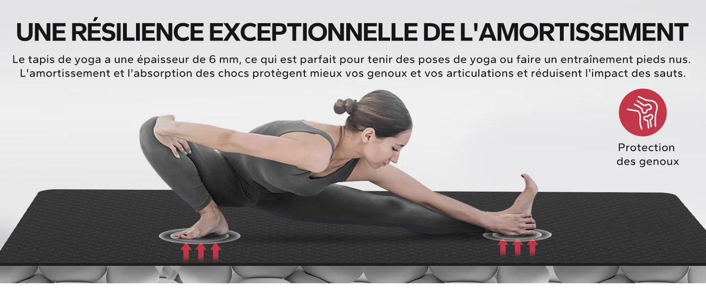 HAPBEAR Extra Large Yoga Mat – 6mm/8mm Thick, Non-Slip TPE, Wide Exercise Mat for Yoga, Pilates & Home Gym