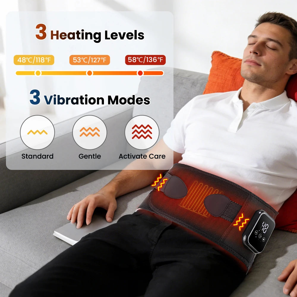 Heating Vibration Lower Back Massager Belt