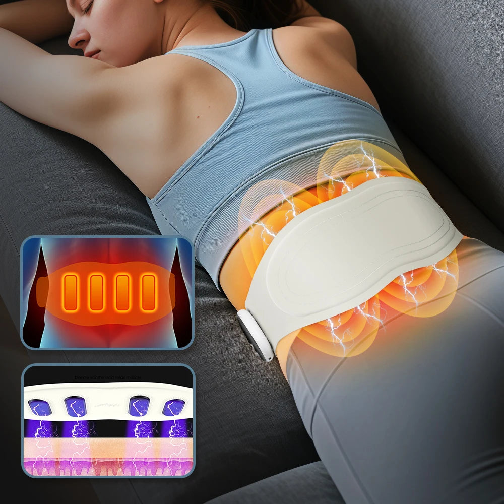 Electric/Rechargeable Heated Massager Belt – EMS Heat Therapy for Back Pain & Muscle Relief