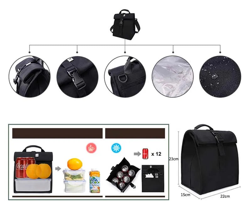 Women's Insulated Lunch Bag — Leakproof Foldable Tote