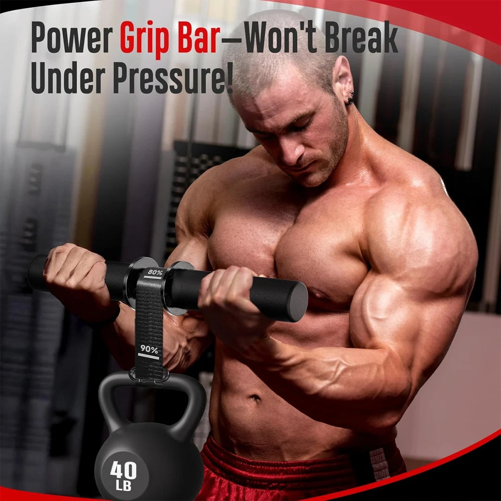 Wrist Roller Forearm Strength Trainer and Home gym 'barbell substitute' – Non-Slip Handle & Adjustable Belt
