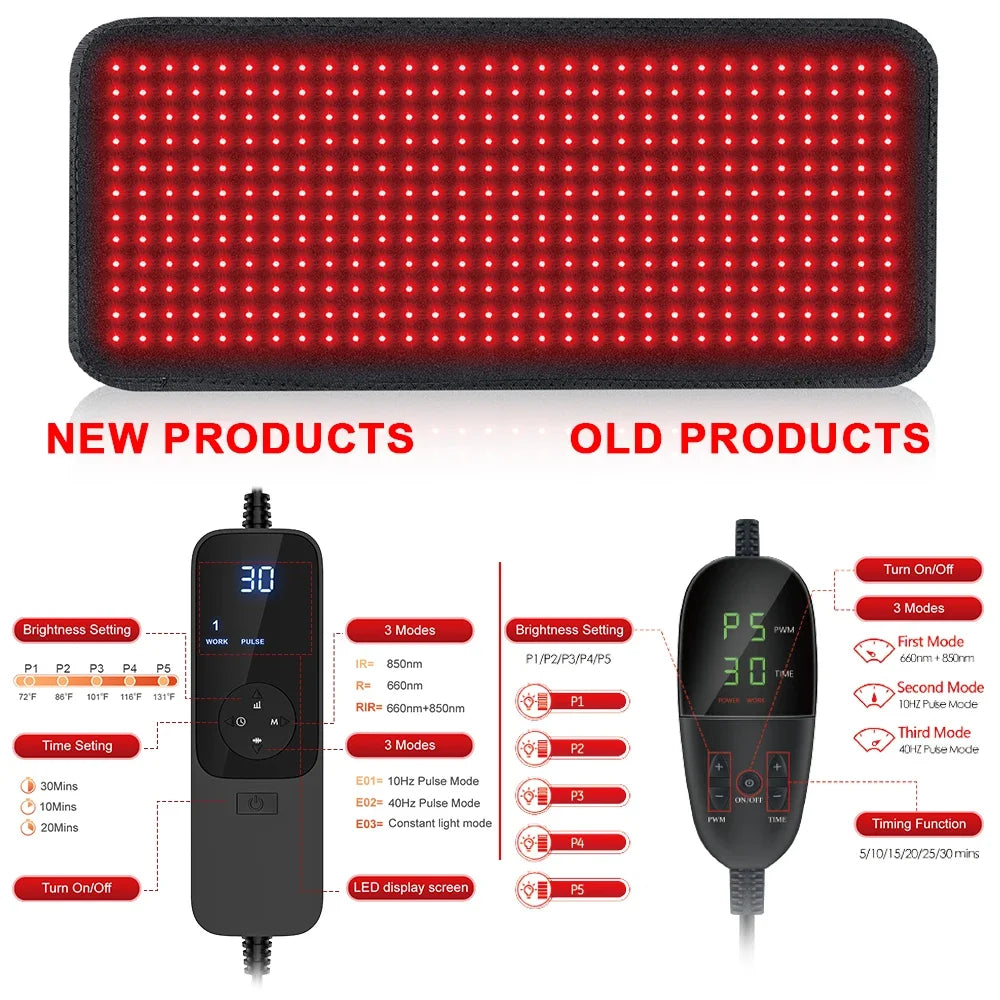 Red Light Therapy Heating Pad Waist Back Shoulder Muscle Pain Relief Relax Infrared Light For Body Device Cushion 850nm