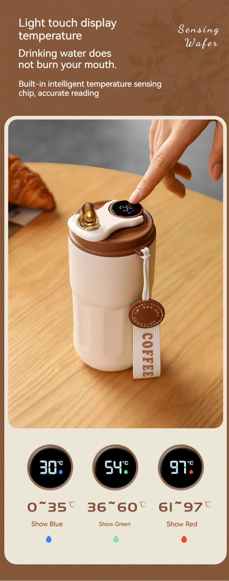 Smart Temperature Display Travel Tumbler – 15 oz