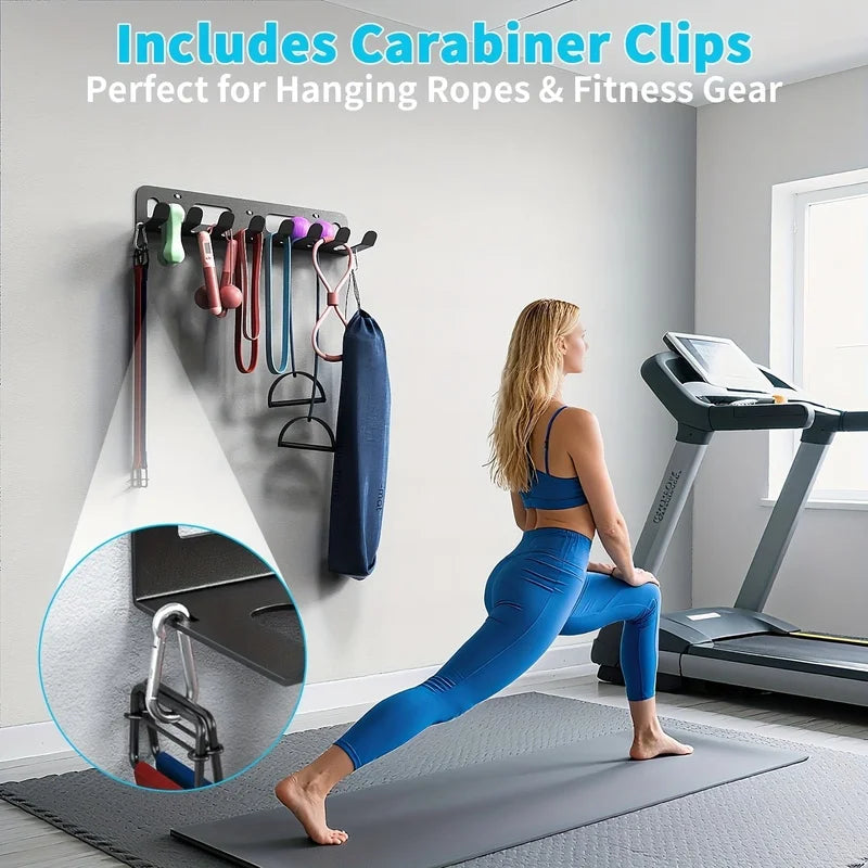 Home Gym Organizer Rack for Yoga Mats & Resistance Bands