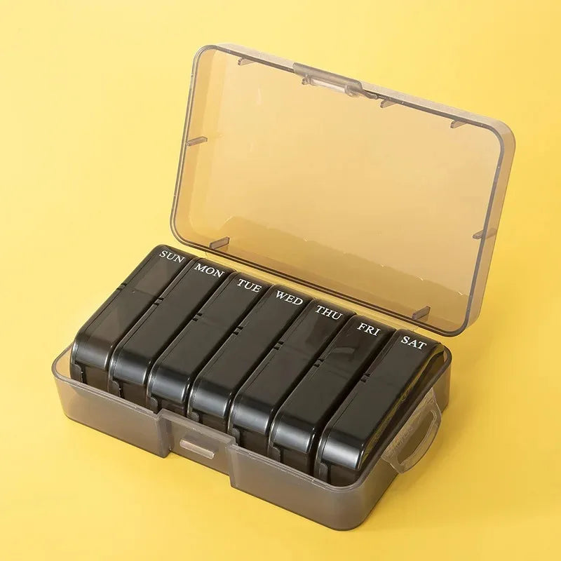 Pill Box 7 days Organizer 21 grids 3 Times One Day Portable Travel with Large Compartments for Vitamins Medicine Fish Oils Supplements