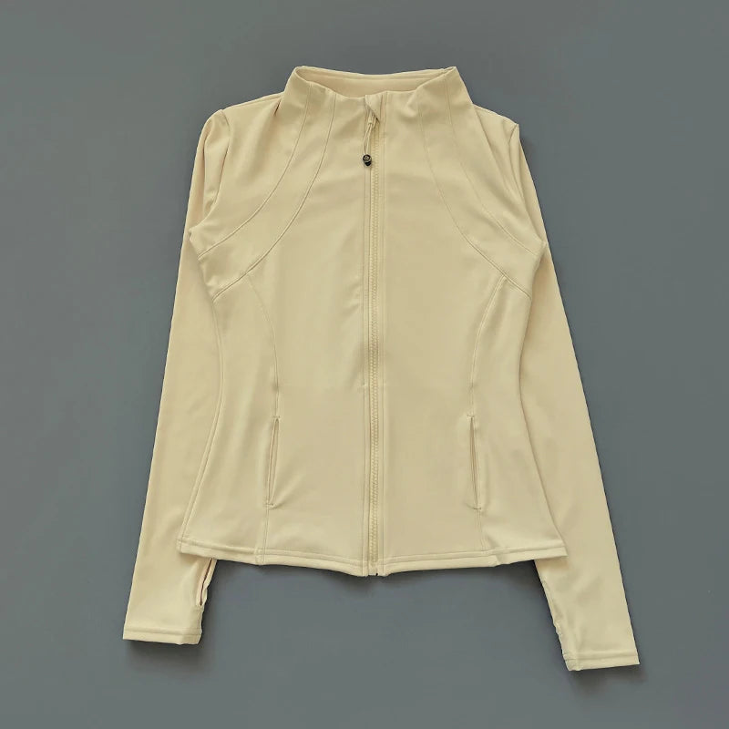 Women’s Zip-Up Workout Jacket – Long Sleeve
