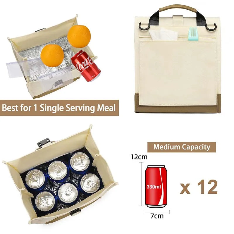 Women's Insulated Lunch Bag — Leakproof Foldable Tote