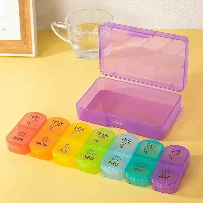 Pill Box 7 days Organizer 21 grids 3 Times One Day Portable Travel with Large Compartments for Vitamins Medicine Fish Oils Supplements