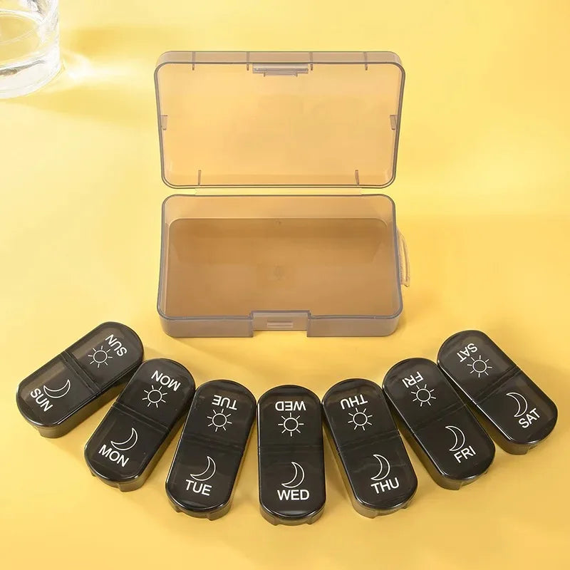 Pill Box 7 days Organizer 21 grids 3 Times One Day Portable Travel with Large Compartments for Vitamins Medicine Fish Oils Supplements