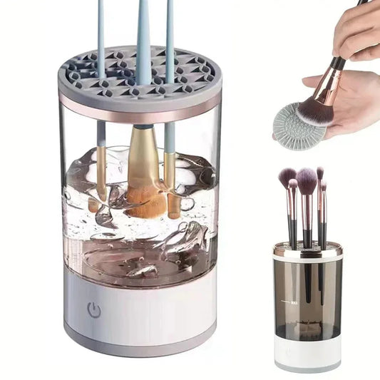 USB Electric Makeup Brush Cleaner & Dryer – Portable Automatic Brush Washing Machine