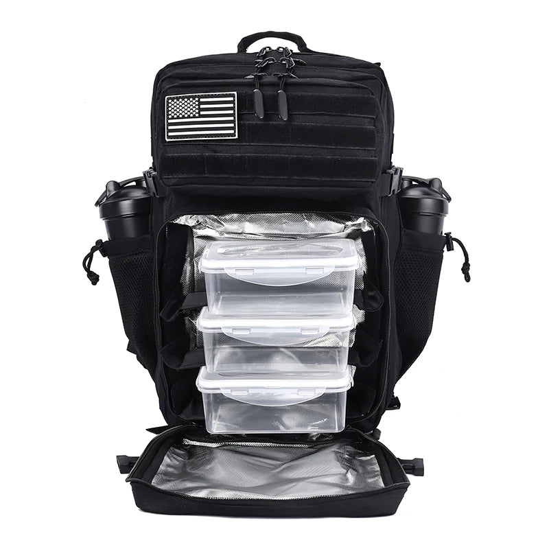 45L Meal Management Backpack for Tactical Adults Insulated Lunch Athletes Gym Bag Sports Daypacks with Bottle Holder