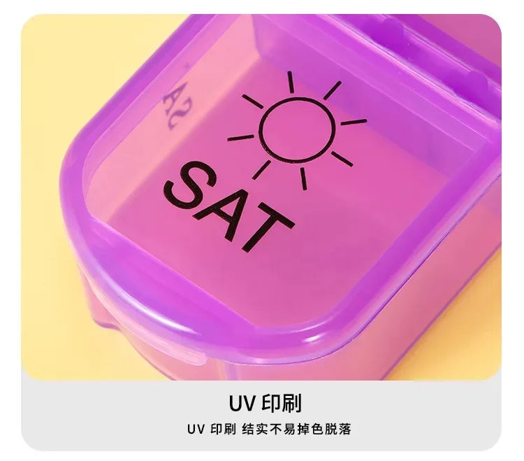 Pill Box 7 days Organizer 21 grids 3 Times One Day Portable Travel with Large Compartments for Vitamins Medicine Fish Oils Supplements