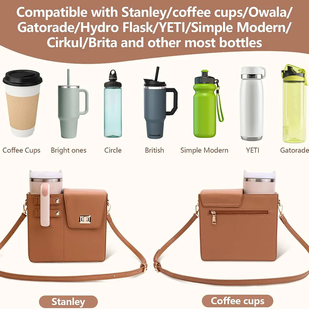 Crossbody Water Bottle Holder Bag