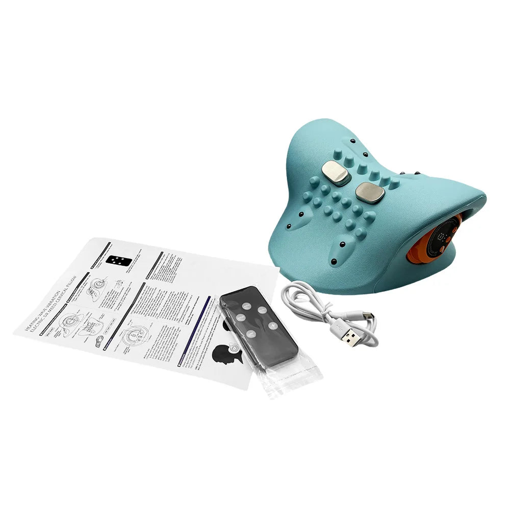 EMS Cervical Neck Massager & Traction Pillow with Heat