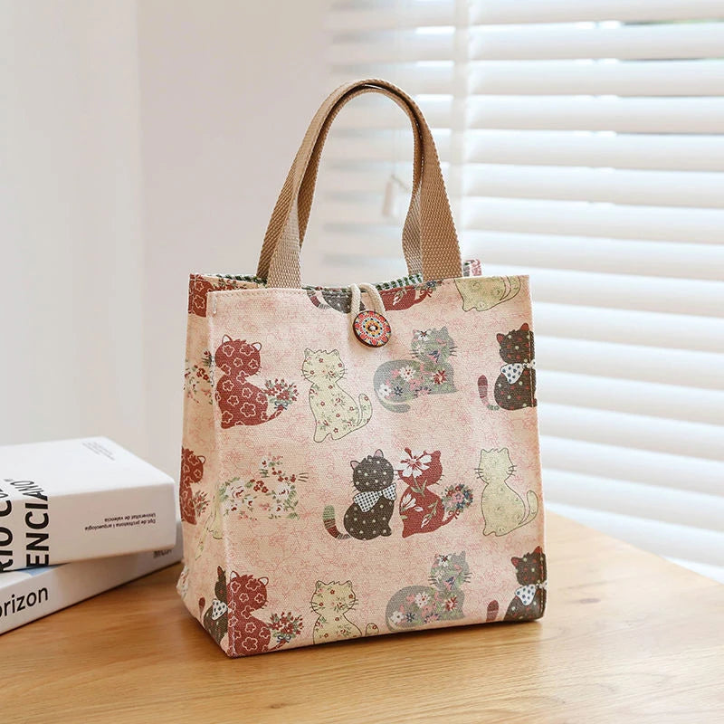 Large Capacity Bento Lunch Bag — Insulated Handbag Style