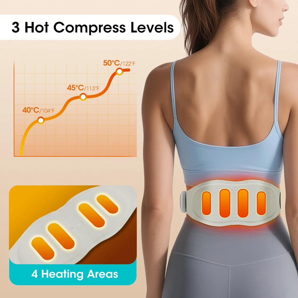 Electric/Rechargeable Heated Massager Belt – EMS Heat Therapy for Back Pain & Muscle Relief