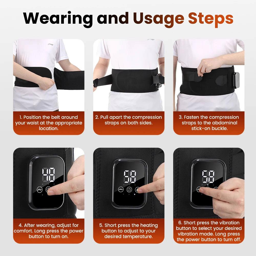 Heating Vibration Lower Back Massager Belt