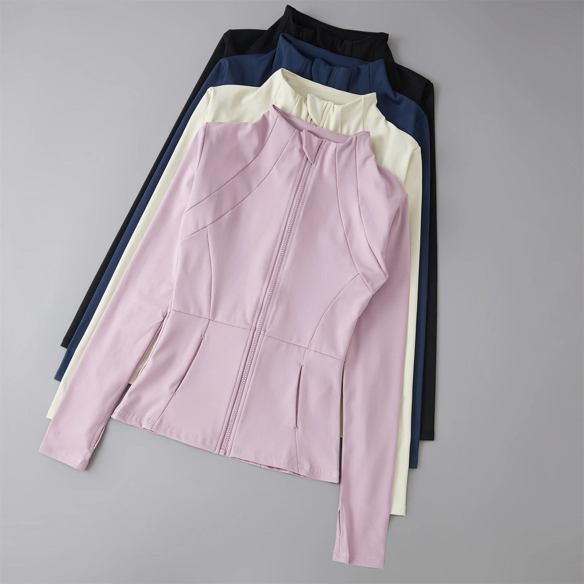 Women’s Zip-Up Workout Jacket – Long Sleeve