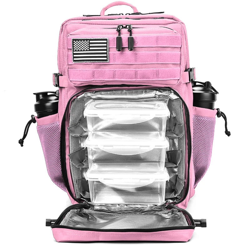 45L Meal Management Backpack for Tactical Adults Insulated Lunch Athletes Gym Bag Sports Daypacks with Bottle Holder