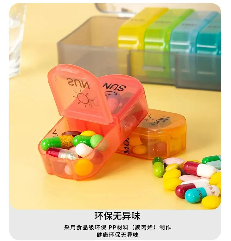 Pill Box 7 days Organizer 21 grids 3 Times One Day Portable Travel with Large Compartments for Vitamins Medicine Fish Oils Supplements