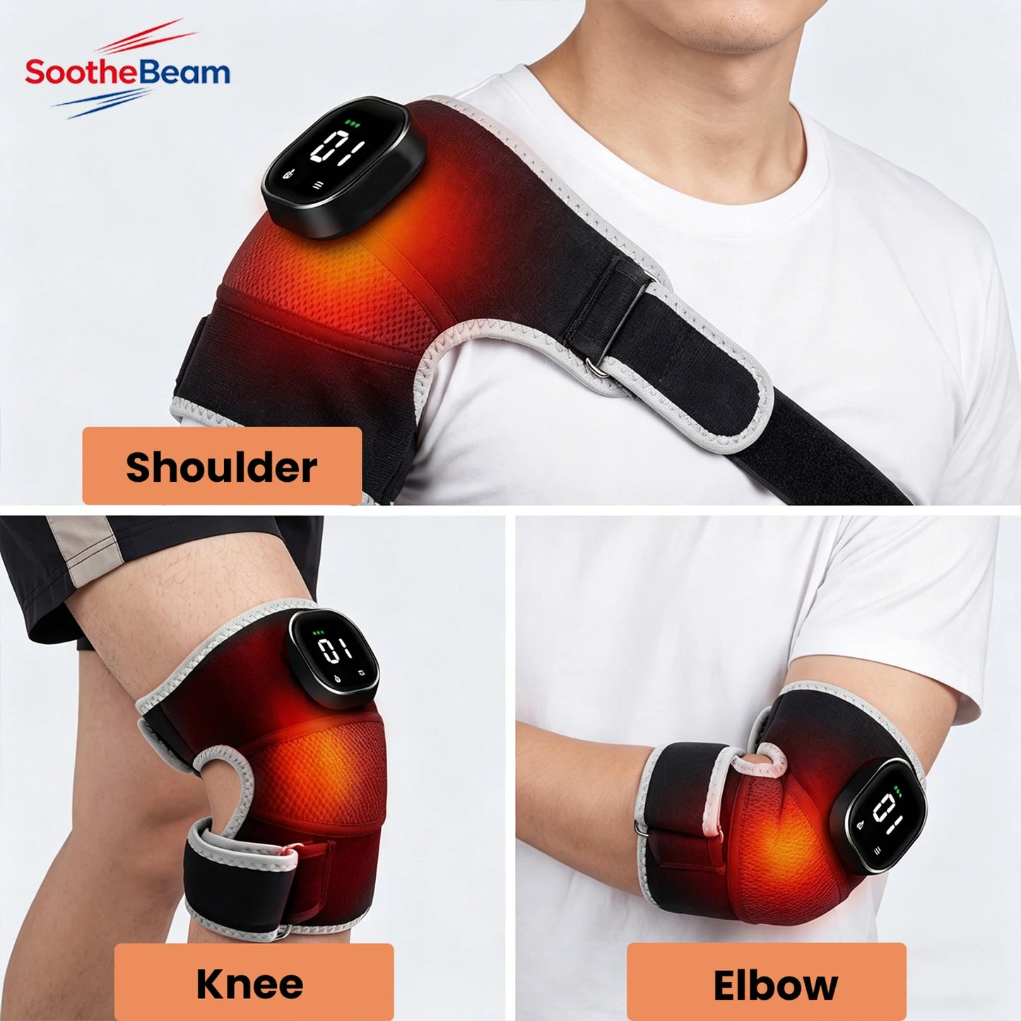 3-in-1 Red Light Therapy Knee & Joint Massager Brace