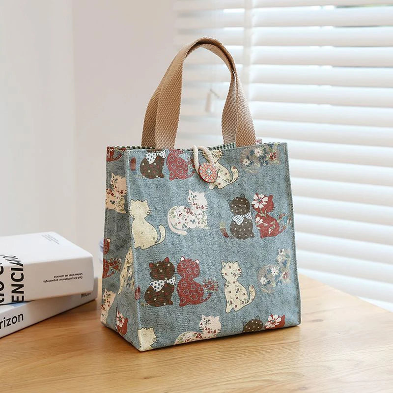 Large Capacity Bento Lunch Bag — Insulated Handbag Style