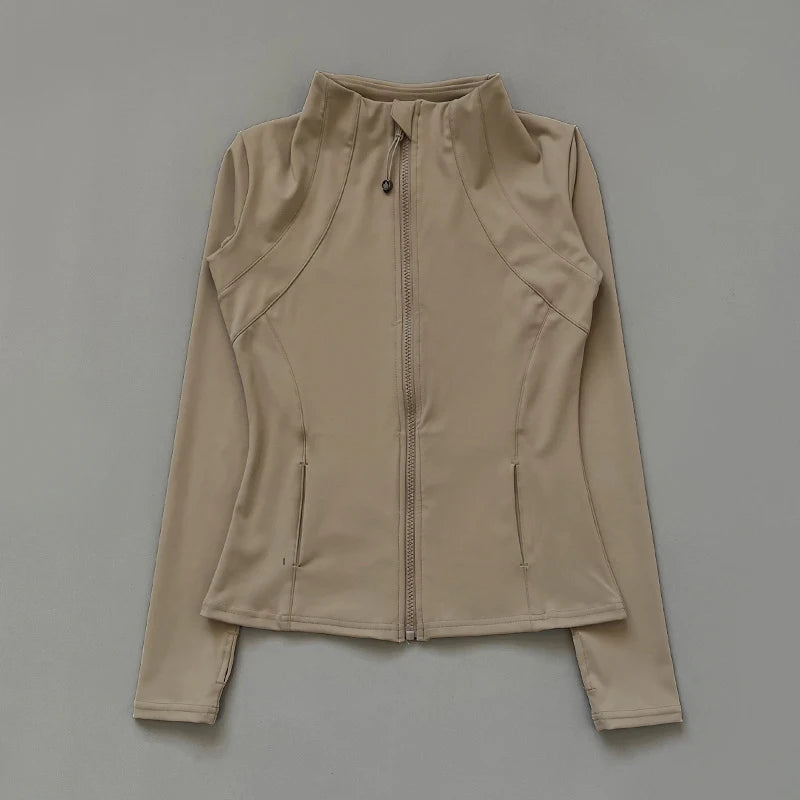 Women’s Zip-Up Workout Jacket – Long Sleeve