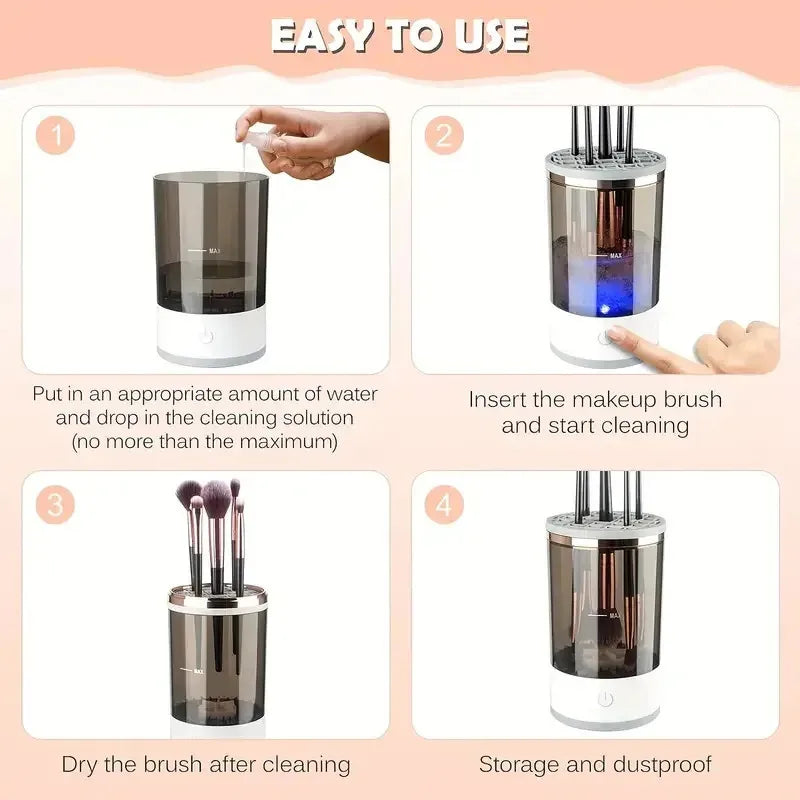 USB Plug Portable Electric Makeup Brush Cleaner with Rubber Makeup Machine Electric USB Quick Cleaner Cleaning Brush