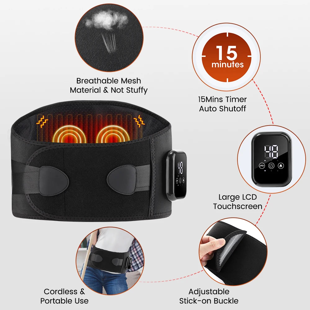 Heating Vibration Lower Back Massager Belt